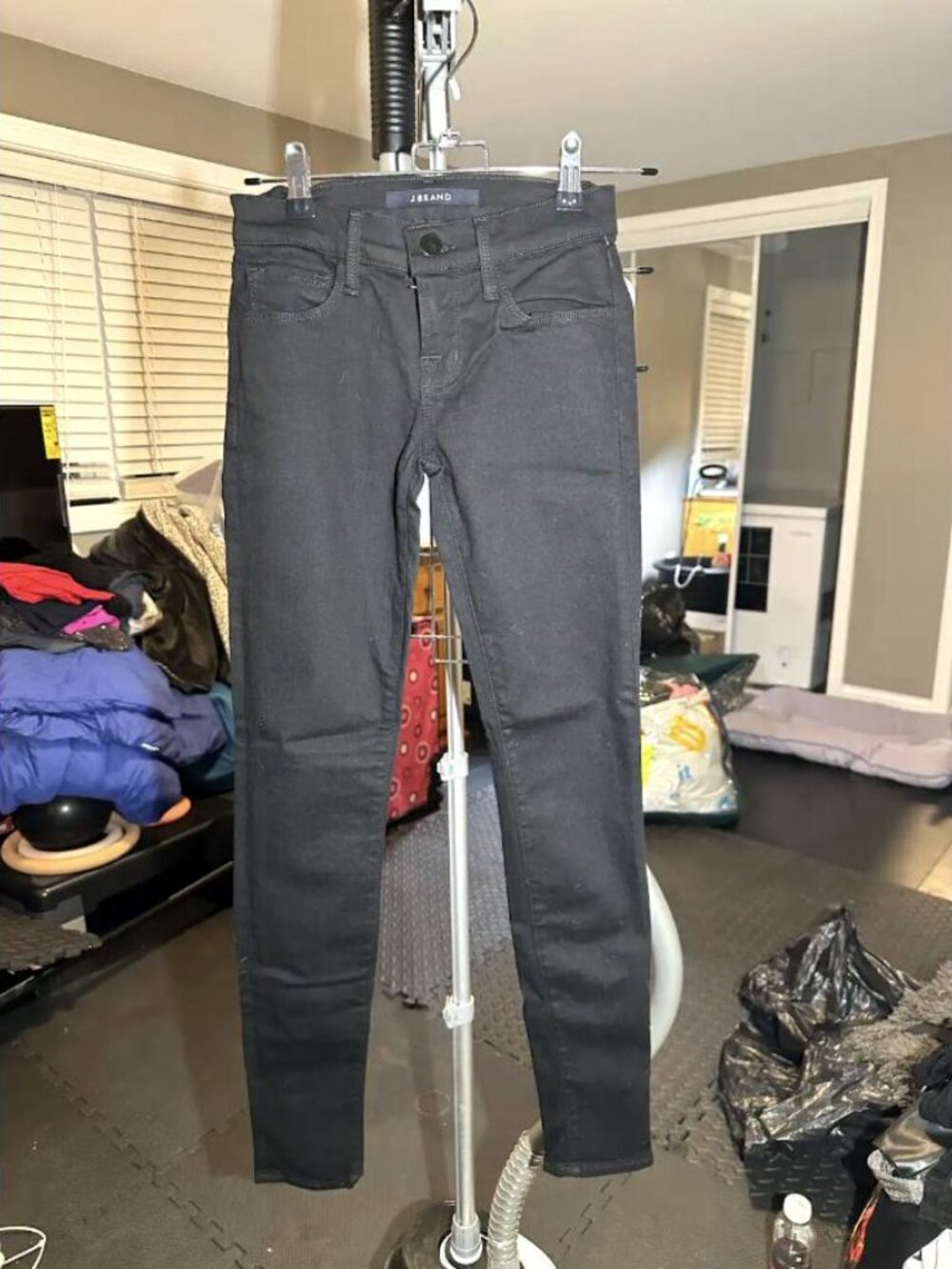 J Brand Coated Black Skinny Jeans